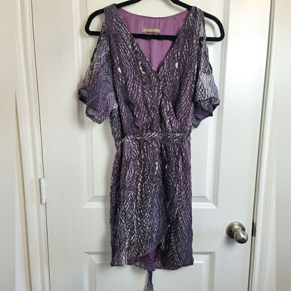 CHARLIE JADE Silk Cold Shoulder Dress - Picture 1 of 12